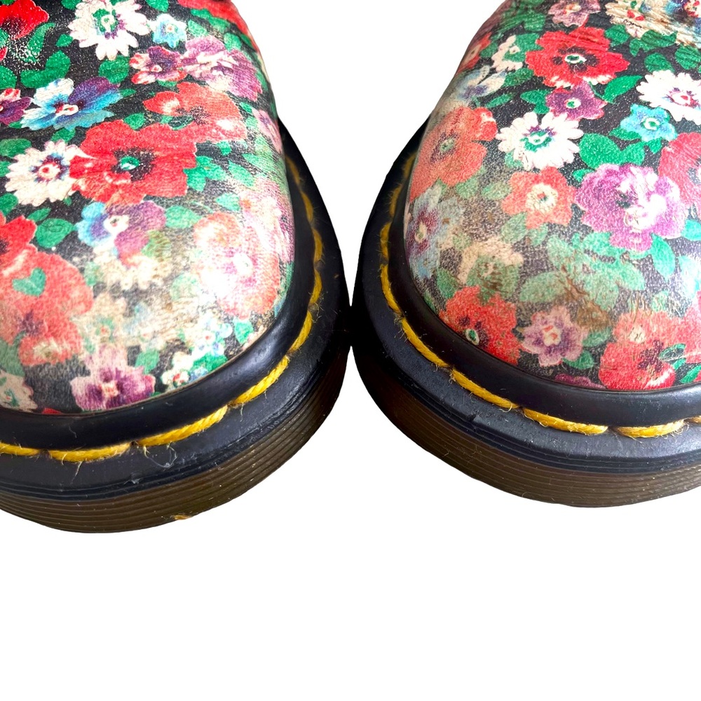 Dr Martens 1460 Pascal Black Wild Poppy Boot Leather Comfort Floral Flowers - Picture 8 of 12